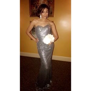 Sequined sweetheart bridesmaid gown